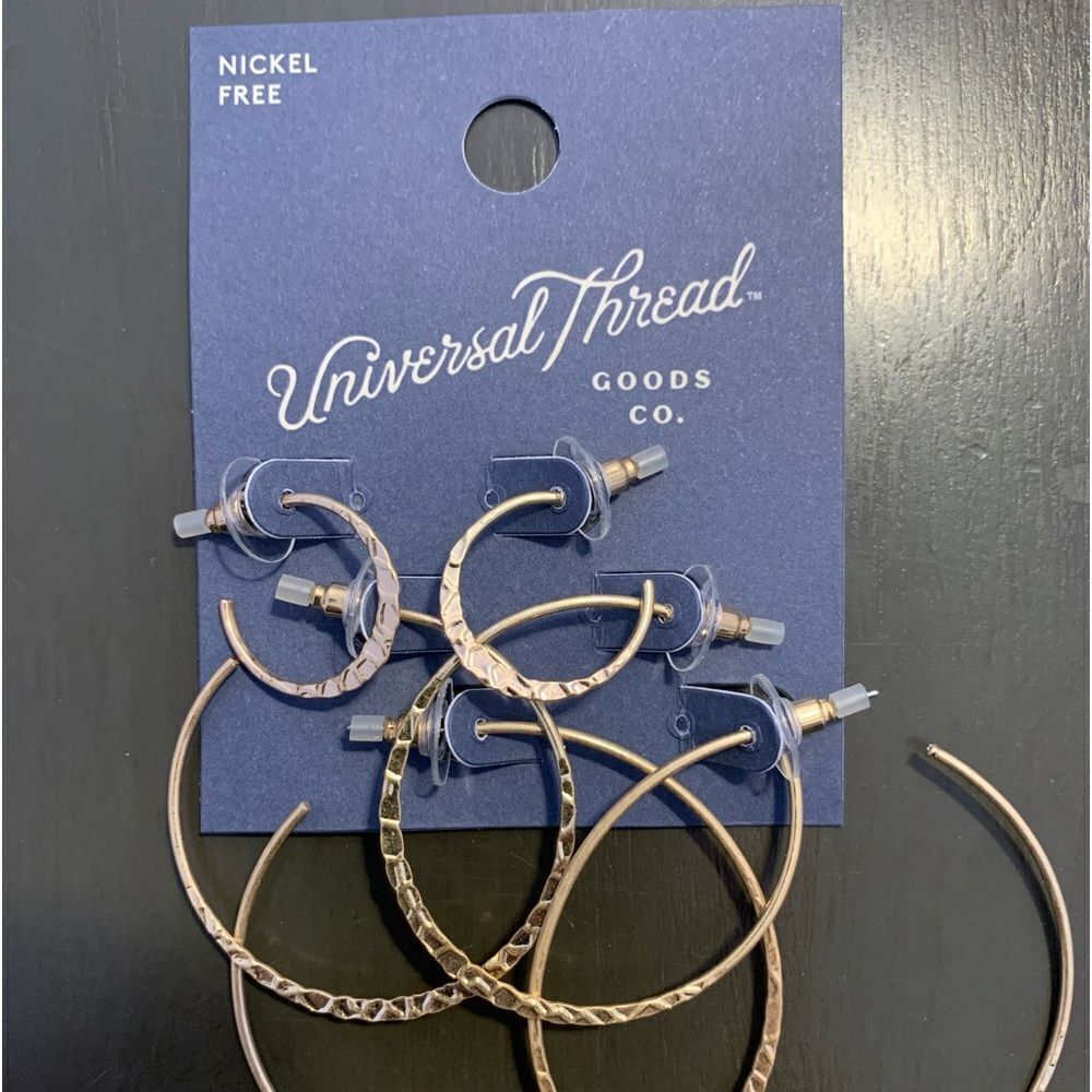 Universal Thread Thin Lightweight Gold Hoops Earrings